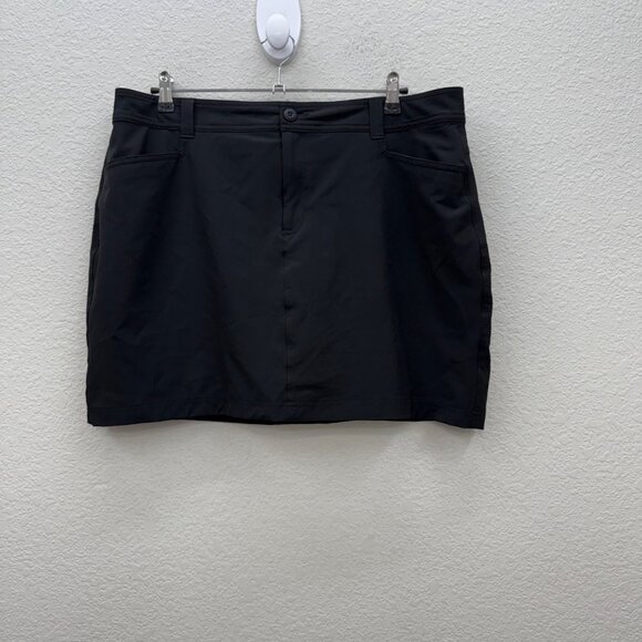Eddie Bauer Adventurer 2.0 Black Stretch Skort Sun Protection Skirt Womens sz 16 - Picture 1 of 9